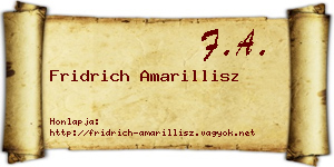 Fridrich Amarillisz névjegykártya